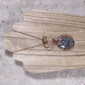 Copper Wire Wrapped Stone Pendant